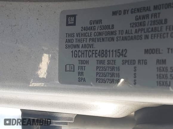 2011 Chevrolet Colorado 1LT z VIN 1GCHTCFE4B8111542, wystawiony jako IAAI lot #43481988 z przebiegiem 79 644 mil mil oraz . Historia ofert i sprzedaży dostępna na DreamBid. Obrazek 9.