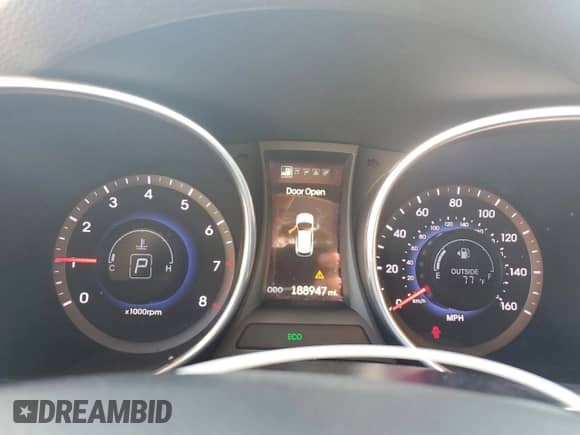 2015 Hyundai Santa Fe with VIN 5XYZWDLA2FG275552, listed as a Copart auction lot 87177805 with 188,947 mi miles and Salvage title. Bid and sale history available at DreamBid. Image 9.