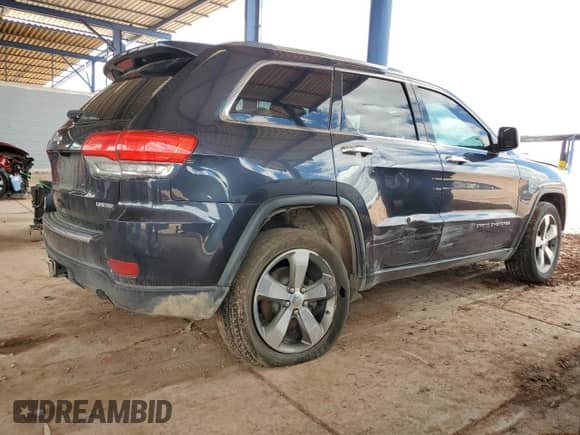 2016 Jeep Grand Cherokee Limited with VIN 1C4RJFBT5GC395199, listed as a Copart auction lot 57286475 with 165,447 mi miles and Salvage title. Bid and sale history available at DreamBid. Image 3.