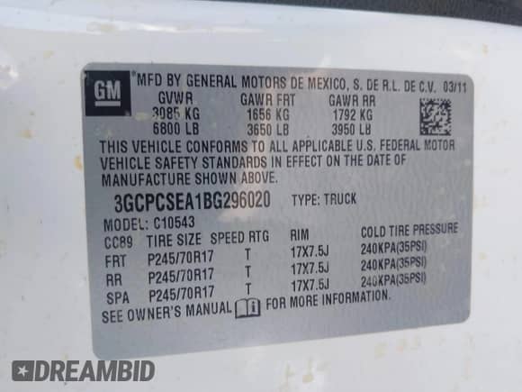 2011 Chevrolet Silverado 1500 LT с VIN 3GCPCSEA1BG296020, выставлен на аукционе IAAI как лот 41825565 с пробегом 225 006 миль миль и . История ставок и продаж доступна на DreamBid. Изображение 9.