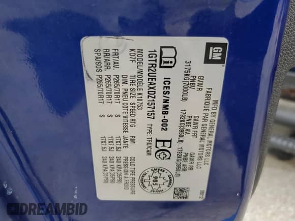 2013 GMC Sierra 1500 SL z VIN 1GTR2UEAXDZ157157, wystawiony jako Copart lot #79476284 z przebiegiem 159 905 mil mil oraz Szkoda całkowita • Salvage title. Historia ofert i sprzedaży dostępna na DreamBid. Obrazek 13.