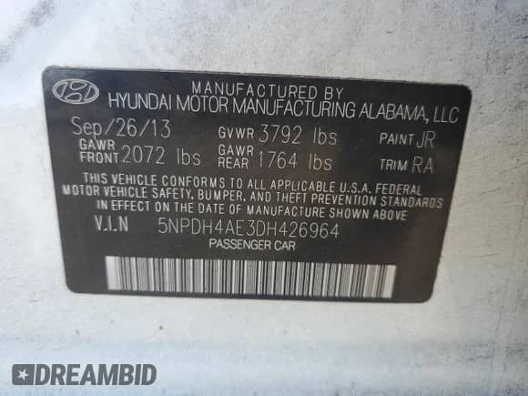 2013 Hyundai Elantra GLS с VIN 5NPDH4AE3DH426964, выставлен на аукционе Copart как лот 85818935 с пробегом 177 111 миль миль и Списание • Salvage title. История ставок и продаж доступна на DreamBid. Изображение 12.