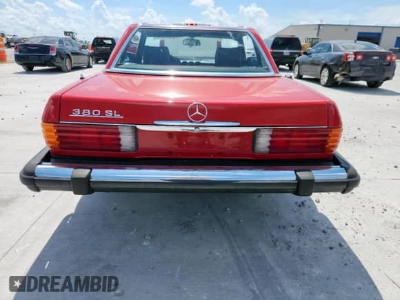 1983 Mercedes-Benz 380 SL with VIN WDBBA45A2DB019267, listed as a Copart auction lot 62862995 with 93,312 mi miles and Salvage title. Bid and sale history available at DreamBid. Image 6.