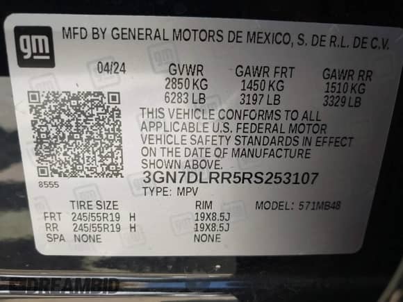 2024 Chevrolet Equinox EV LT с VIN 3GN7DLRR5RS253107, выставлен на аукционе IAAI как лот 43192047 с пробегом 10 740 миль миль и . История ставок и продаж доступна на DreamBid. Изображение 9.