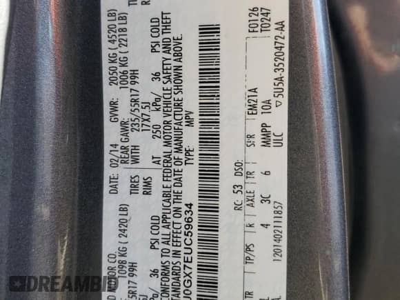 2014 Ford Escape SE with VIN 1FMCU0GX7EUC59634, listed as a Copart auction lot 90407085 with 145,176 mi miles and Clean title. Bid and sale history available at DreamBid. Image 13.