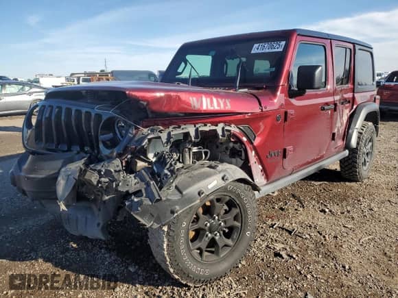 2021 Jeep Wrangler Unlimited Sport Altitude с VIN 1C4HJXDG4MW734322, выставлен на аукционе Copart как лот 41670625 с пробегом 45 963 миль миль и Списание • Salvage title. История ставок и продаж доступна на DreamBid. Изображение 1.