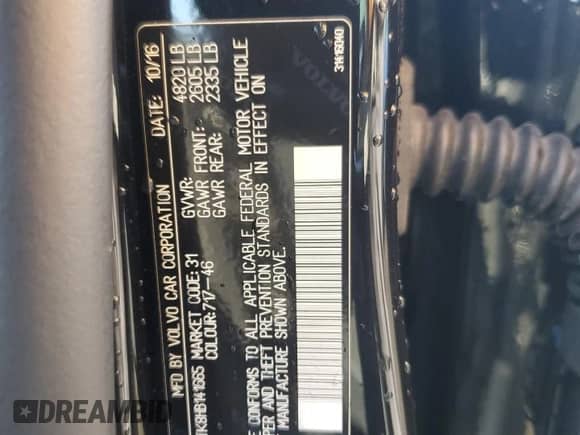2017 Volvo S60 Inscription с VIN LYV402TK8HB141665, выставлен на аукционе Copart как лот 64806615 с пробегом Не указан миль и Списание • Salvage title. История ставок и продаж доступна на DreamBid. Изображение 12.