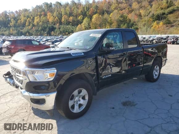 2024 Ram 1500 Big Horn with VIN 1C6RRFBG6RN148297, listed as a Copart auction lot 76554324 with 17,527 mi miles and Salvage title. Bid and sale history available at DreamBid. Image 1.