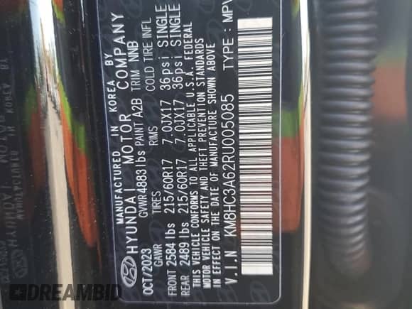 2024 Hyundai Kona SEL с VIN KM8HC3A62RU005085, выставлен на аукционе Copart как лот 77019364 с пробегом 5 764 миль миль и Списание • Salvage title. История ставок и продаж доступна на DreamBid. Изображение 14.