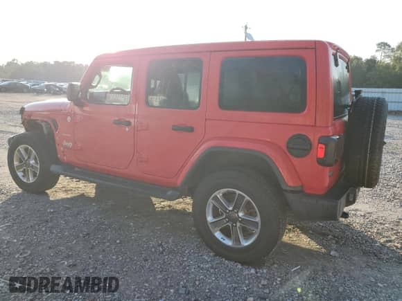2021 Jeep Wrangler Unlimited Sahara with VIN 1C4HJXEGXMW532342, listed as a Copart auction lot 69466395 with 46,566 mi miles and Salvage title. Bid and sale history available at DreamBid. Image 2.