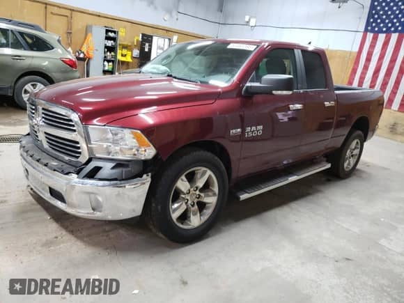 2018 Ram 1500 Big Horn z VIN 1C6RR7GT7JS312139, wystawiony jako Copart lot #63465395 z przebiegiem 64 438 mil mil oraz Czysty tytuł • Clean title. Historia ofert i sprzedaży dostępna na DreamBid. Obrazek 1.