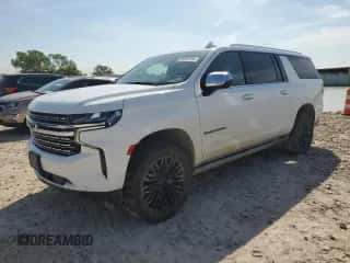 2021 Chevrolet Suburban Premier with VIN 1GNSKFKT4MR341875, listed as a Copart auction lot 54381194 with 66,731 mi miles and Salvage title. Bid and sale history available at DreamBid. Image 1.