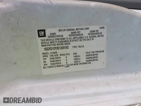 2005 Chevrolet Express Cargo с VIN 1GCFG15T051229102, выставлен на аукционе IAAI как лот 42560817 с пробегом 347 553 миль миль и . История ставок и продаж доступна на DreamBid. Изображение 9.