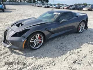 2014 Chevrolet Corvette Z51 3LT with VIN 1G1YM2D79E5100773, listed as a Copart auction lot 71304455 with 52,408 mi miles and Salvage title. Bid and sale history available at DreamBid. Image 1.