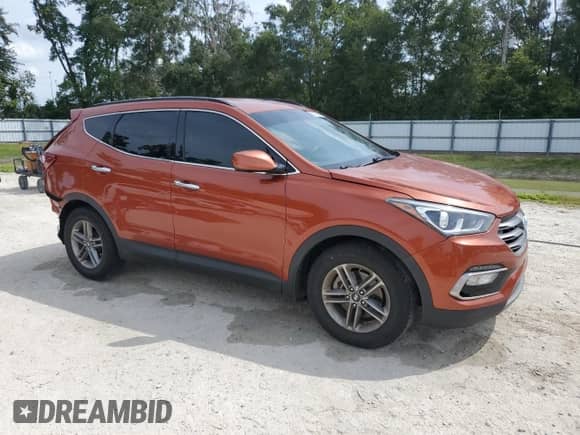 2017 Hyundai Santa Fe 2.4L with VIN 5XYZU3LB4HG383974, listed as a Copart auction lot 80904095 with 52,724 mi miles and Salvage title. Bid and sale history available at DreamBid. Image 4.