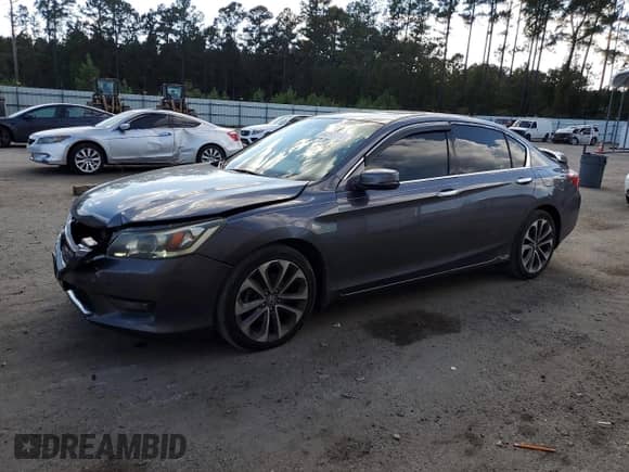 2014 Honda Accord EX-L with VIN 1HGCR3F83EA034745, listed as a Copart auction lot 84263315 with 156,565 mi miles and Salvage title. Bid and sale history available at DreamBid. Image 1.