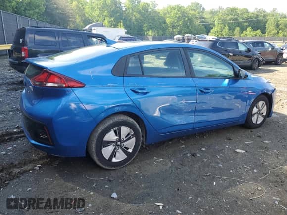 2017 Hyundai Ioniq Blue with VIN KMHC65LC1HU036603, listed as a Copart auction lot 53988364 with 79,479 mi miles and . Bid and sale history available at DreamBid. Image 3.