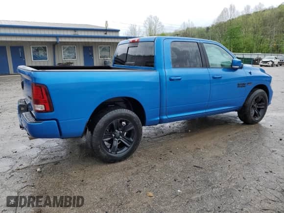 2018 Ram 1500 Sport with VIN 1C6RR7MT4JS213475, listed as a Copart auction lot 46060455 with Not provided miles and Salvage title. Bid and sale history available at DreamBid. Image 3.