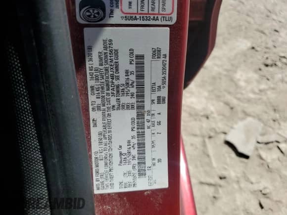 2014 Ford Fiesta SE with VIN 3FADP4BJXEM156759, listed as a Copart auction lot 70284335 with 165,317 mi miles and Non repairable. Bid and sale history available at DreamBid. Image 12.