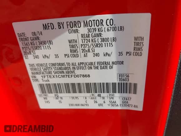 2014 Ford F-150 XL с VIN 1FTEX1CM7EFD07868, выставлен на аукционе IAAI как лот 43222568 с пробегом 163 445 миль миль и . История ставок и продаж доступна на DreamBid. Изображение 9.