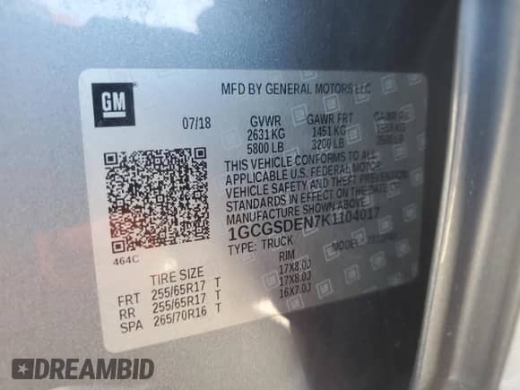 2019 Chevrolet Colorado 2WD Z71 с VIN 1GCGSDEN7K1104017, выставлен на аукционе Copart как лот 86670315 с пробегом 132 181 миль миль и Списание • Salvage title. История ставок и продаж доступна на DreamBid. Изображение 13.