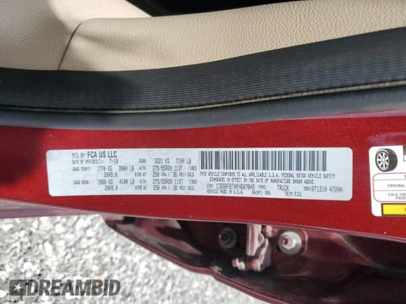 2019 Ram 1500 Big Horn z VIN 1C6SRFBT0KN607845, wystawiony jako Copart lot #66476735 z przebiegiem 117 886 mil mil oraz Szkoda całkowita • Salvage title. Historia ofert i sprzedaży dostępna na DreamBid. Obrazek 12.