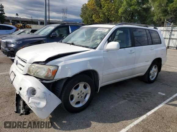 2006 Toyota Highlander w/3rd Row z VIN JTEEP21A160167038, wystawiony jako Copart lot #86659845 z przebiegiem 180 996 mil mil oraz Szkoda całkowita • Salvage title. Historia ofert i sprzedaży dostępna na DreamBid. Obrazek 1.