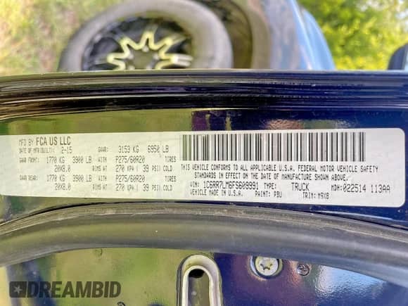 2015 Ram 1500 Lone Star с VIN 1C6RR7LM6FS609991, выставлен на аукционе Copart как лот 68395425 с пробегом 154 090 миль миль и Чистый • Clean title. История ставок и продаж доступна на DreamBid. Изображение 10.