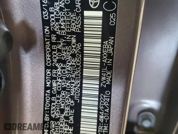 2016 Toyota Prius Two z VIN JTDZN3EU3GJ052796, wystawiony jako Copart lot #71978105 z przebiegiem 100 299 mil mil oraz Szkoda całkowita • Salvage title. Historia ofert i sprzedaży dostępna na DreamBid. Obrazek 13.