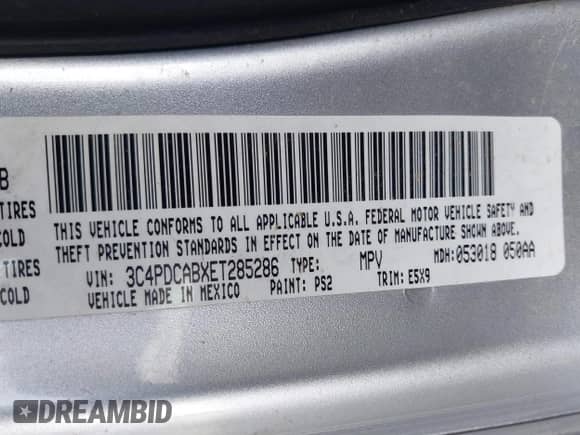 2014 Dodge Journey American Value with VIN 3C4PDCABXET285286, listed as a IAAI auction lot 42944902 with 169,650 mi miles and . Bid and sale history available at DreamBid. Image 9.