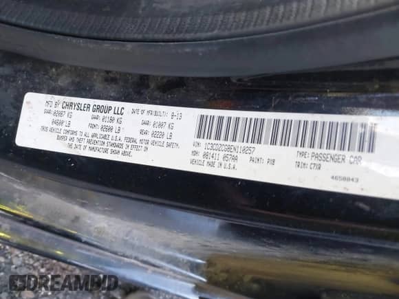 2014 Dodge Avenger SXT с VIN 1C3CDZCG8EN110257, выставлен на аукционе IAAI как лот 43411640 с пробегом 124 224 миль миль и . История ставок и продаж доступна на DreamBid. Изображение 9.