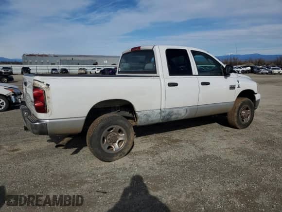 2007 Dodge 2500 SLT with VIN 1D7KS28CX7J567176, listed as a Copart auction lot 46170715 with Not provided miles and Salvage title. Bid and sale history available at DreamBid. Image 3.