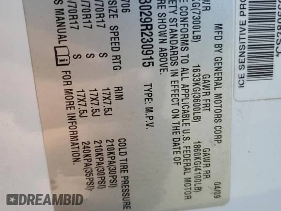 2009 Chevrolet Tahoe Special Service с VIN 1GNFK03029R230915, выставлен на аукционе Copart как лот 41872715 с пробегом 221 451 миль миль и Чистый • Clean title. История ставок и продаж доступна на DreamBid. Изображение 12.