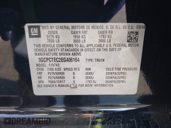 2014 Chevrolet Silverado 1500 High Country z VIN 3GCPCTEC2EG406164, wystawiony jako IAAI lot #42293653 z przebiegiem 44 351 mil mil oraz . Historia ofert i sprzedaży dostępna na DreamBid. Obrazek 9.
