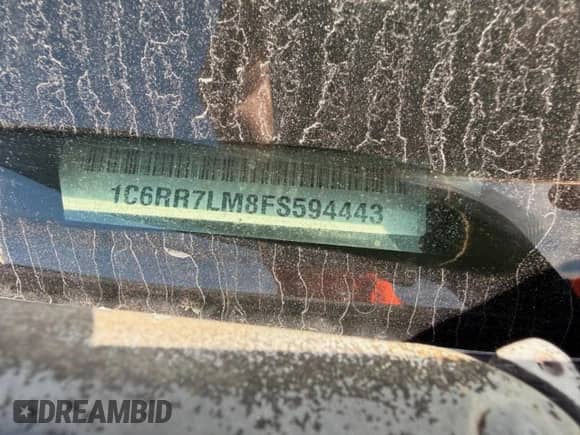 2015 Ram 1500 Lone Star с VIN 1C6RR7LM8FS594443, выставлен на аукционе Copart как лот 84211535 с пробегом 247 917 миль миль и Чистый • Clean title. История ставок и продаж доступна на DreamBid. Изображение 12.