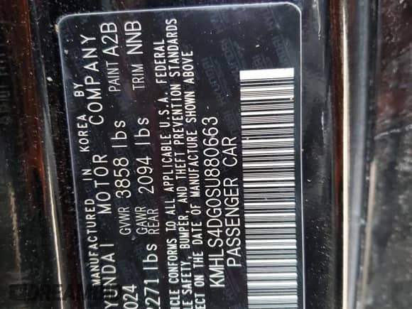 2025 Hyundai Elantra SEL Convenience с VIN KMHLS4DG0SU880663, выставлен на аукционе Copart как лот 87740015 с пробегом 4 858 миль миль и Списание • Salvage title. История ставок и продаж доступна на DreamBid. Изображение 12.