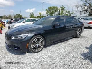 2018 BMW 7 Series 750i with VIN WBA7F0C58JGM22981, listed as a Copart auction lot 58816625 with 6,213 mi miles and Salvage title. Bid and sale history available at DreamBid. Image 1.