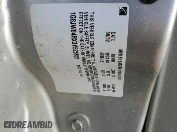 2003 Saturn LW with VIN 1G8JW84RX3Y525805, listed as a Copart auction lot 81174624 with 81,411 mi miles and Salvage title. Bid and sale history available at DreamBid. Image 12.
