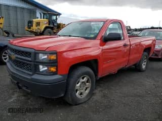 2014 Chevrolet Silverado 1500 Work Truck z VIN 1GCNKPEHXEZ140213, wystawiony jako Copart lot #41660655 z przebiegiem 106 437 mil mil oraz Czysty tytuł • Clean title. Historia ofert i sprzedaży dostępna na DreamBid. Obrazek 1.