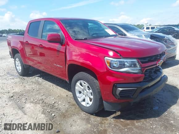 2021 Chevrolet Colorado 4WD LT with VIN 1GCGTCEN9M1132430, listed as a IAAI auction lot 42267714 with 104,252 mi miles and . Bid and sale history available at DreamBid. Image 1.