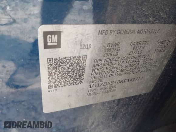 2019 Chevrolet Malibu LT с VIN 1G1ZD5ST6KF141714, выставлен на аукционе IAAI как лот 42850145 с пробегом 140 397 миль миль и . История ставок и продаж доступна на DreamBid. Изображение 9.