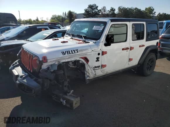 2022 Jeep Wrangler Unlimited Willys with VIN 1C4HJXDN7NW200439, listed as a Copart auction lot 68959345 with 73,445 mi miles and Clean title. Bid and sale history available at DreamBid. Image 1.