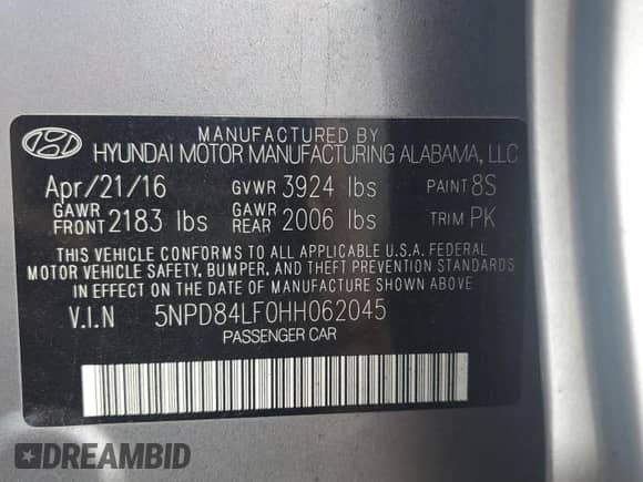 2017 Hyundai Elantra Value Edition with VIN 5NPD84LF0HH062045, listed as a Copart auction lot 85137435 with 72,463 mi miles and Salvage title. Bid and sale history available at DreamBid. Image 13.