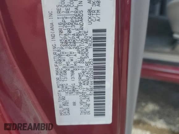 2002 Toyota Tundra SR5 z VIN 5TBBT44122S281253, wystawiony jako Copart lot #70680735 z przebiegiem Nie podano mil oraz Czysty tytuł • Clean title. Historia ofert i sprzedaży dostępna na DreamBid. Obrazek 12.