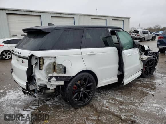 2018 Land Rover Range Rover Sport SVR with VIN SALWZ2SE8JA186704, listed as a Copart auction lot 44419205 with 105,537 mi miles and Salvage title. Bid and sale history available at DreamBid. Image 3.