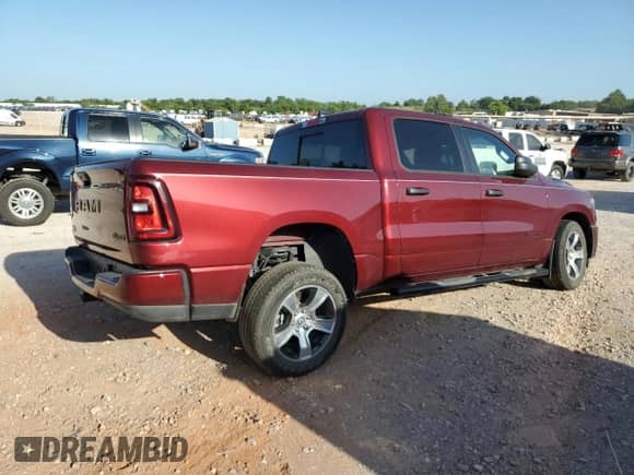 2025 Ram 1500 Tradesman with VIN 1C6RRFGG7SN606380, listed as a Copart auction lot 64974215 with 15,603 mi miles and Salvage title. Bid and sale history available at DreamBid. Image 3.