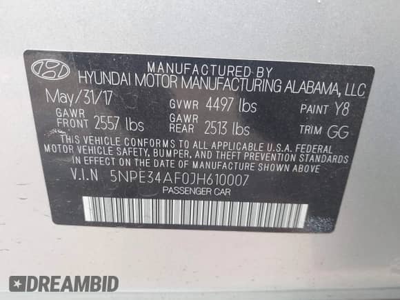 2018 Hyundai Sonata Limited с VIN 5NPE34AF0JH610007, выставлен на аукционе IAAI как лот 43538216 с пробегом 105 307 миль миль и . История ставок и продаж доступна на DreamBid. Изображение 9.