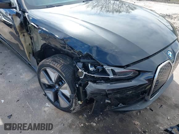 2025 BMW i4 xDrive40 with VIN WBY43HD03SFU60723, listed as a IAAI auction lot 41934522 with 361 mi miles and . Bid and sale history available at DreamBid. Image 6.