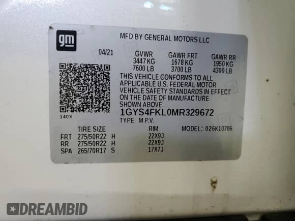 2021 Cadillac Escalade Sport с VIN 1GYS4FKL0MR329672, выставлен на аукционе Copart как лот 49421475 с пробегом 87 078 миль миль и Чистый • Clean title. История ставок и продаж доступна на DreamBid. Изображение 13.