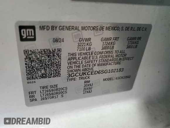 2025 Chevrolet Silverado 1500 Custom Trail Boss z VIN 3GCUKCED6SG102183, wystawiony jako Copart lot #84366845 z przebiegiem 14 771 mil mil oraz Szkoda całkowita • Salvage title. Historia ofert i sprzedaży dostępna na DreamBid. Obrazek 12.
